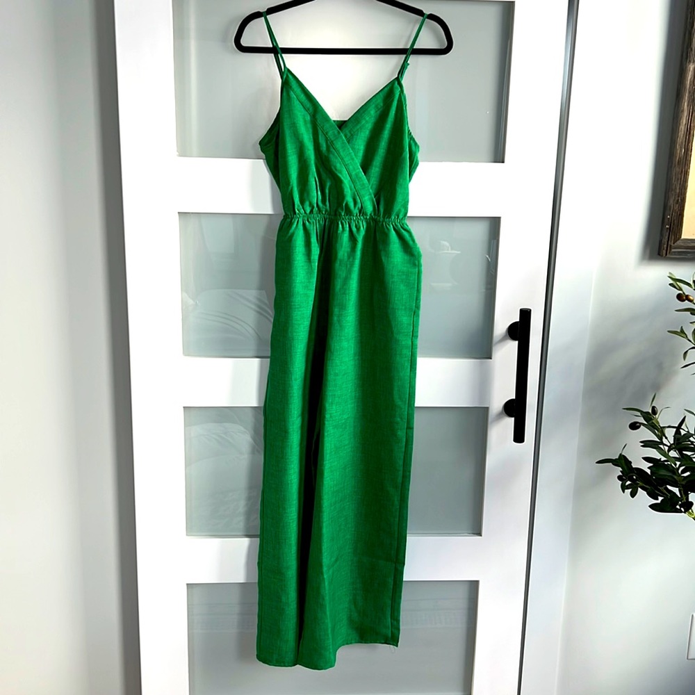 Kelly Green Wide Leg Jumpsuit